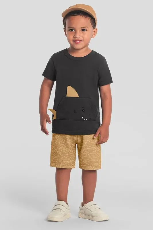 Conjunto infantil menino de tubarãozinho Brandili - 1
