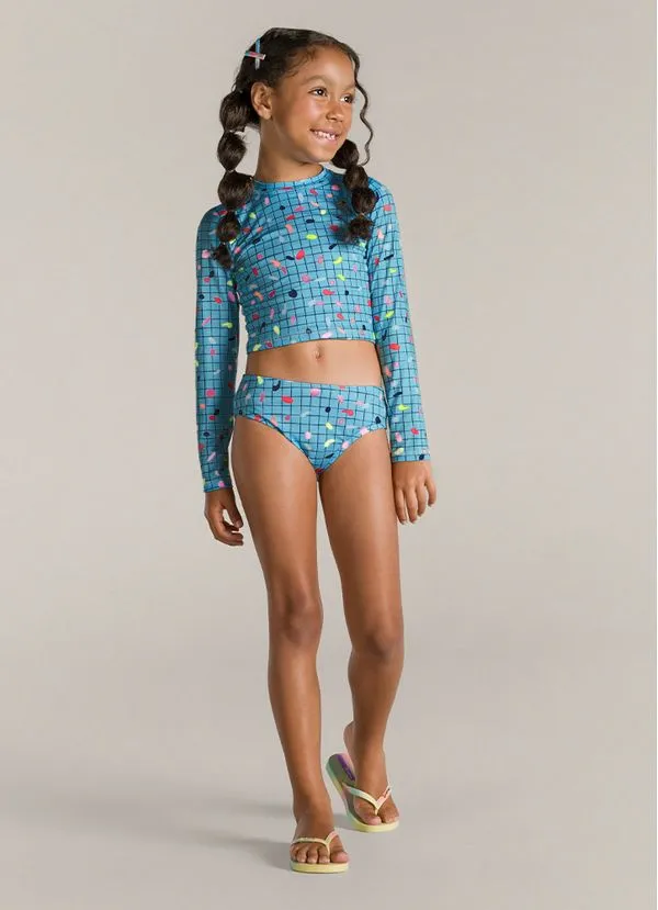 Biquíni estampado em malha UV Infantil menina Brandili - 6