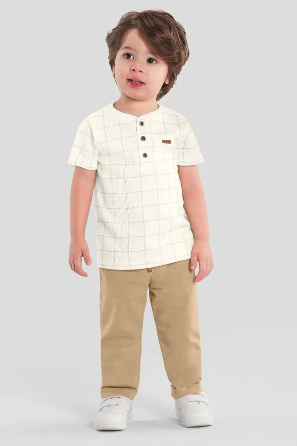 Camiseta infantil menino quadriculada Mundi - 4