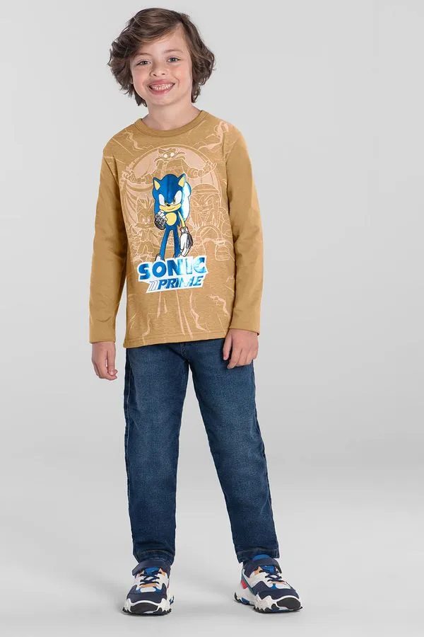 Camiseta infantil menino Sonic Brandili - 6