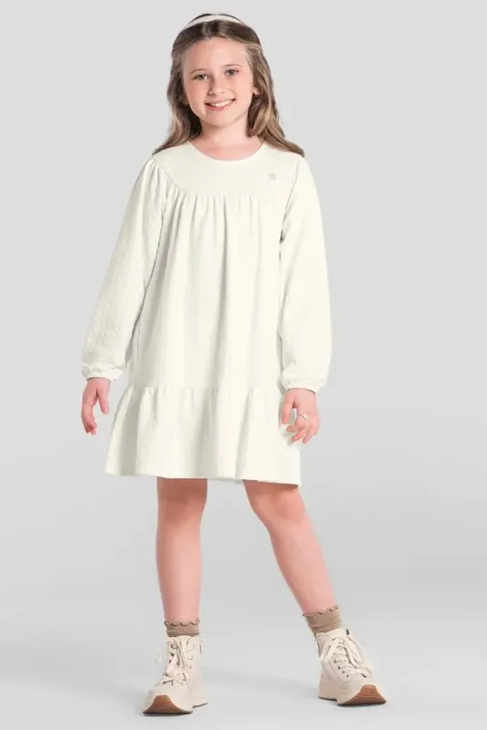 Vestido infantil menina com textura Brandili Vestido infantil menina em cotton Brandili -4