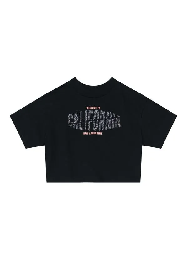 Blusa cropped em malha infantil menina Young Class - 16