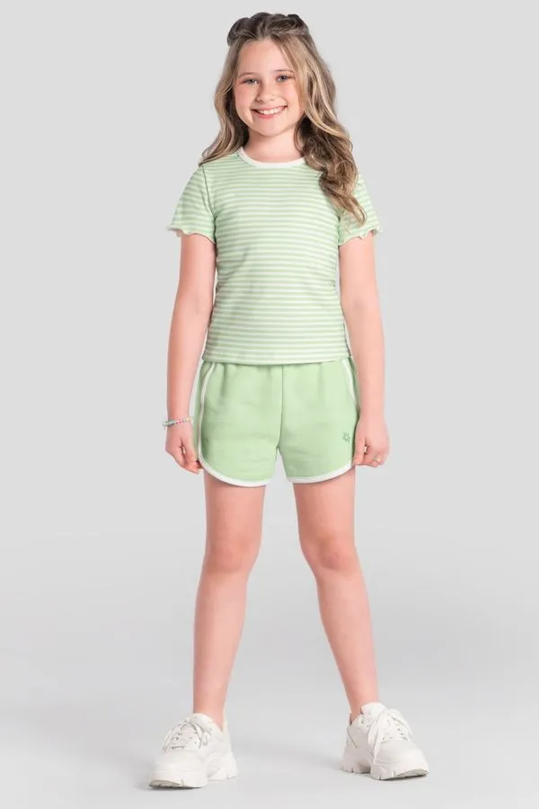 Shorts infantil menina em moletinho Brandili -10