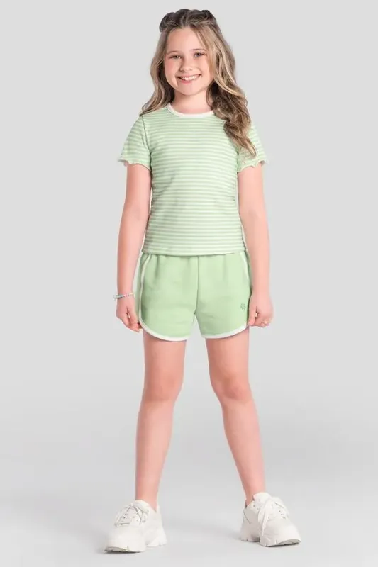 Shorts infantil menina em moletinho Brandili -8