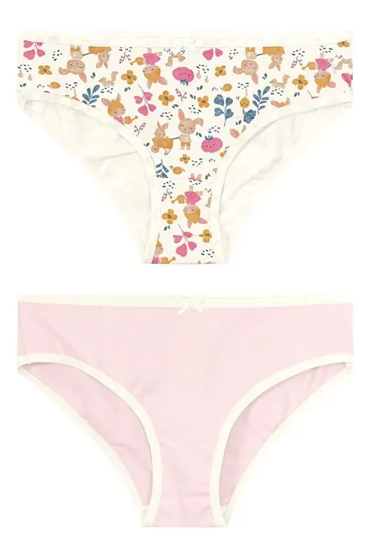 Kit infantil menina 2 calcinhas de coelhinho Brandili - P