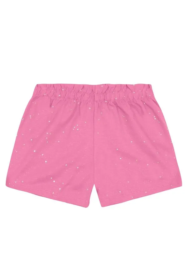 Shorts infantil menina em moletinho com brilho Brandili - 4