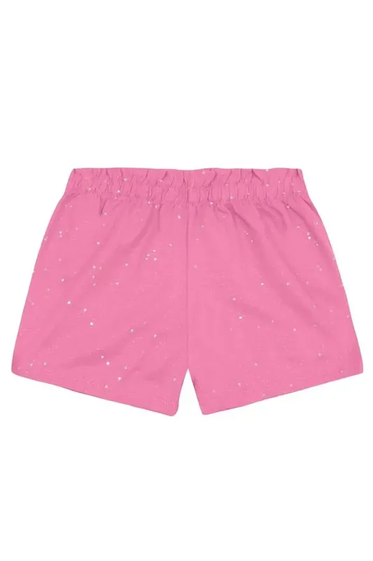 Shorts infantil menina em moletinho com brilho Brandili - 4