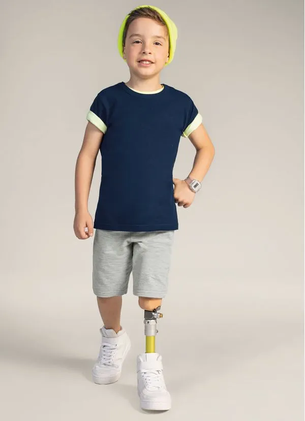 Bermuda básica infantil menino em moletinho Brandili - 1