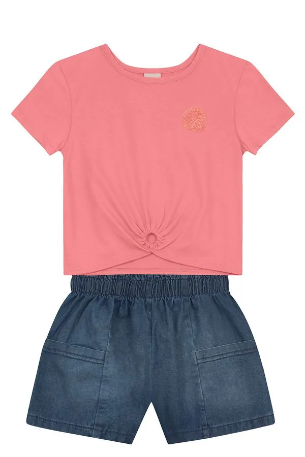 Conjunto infantil menina florzinha Brandili - 6