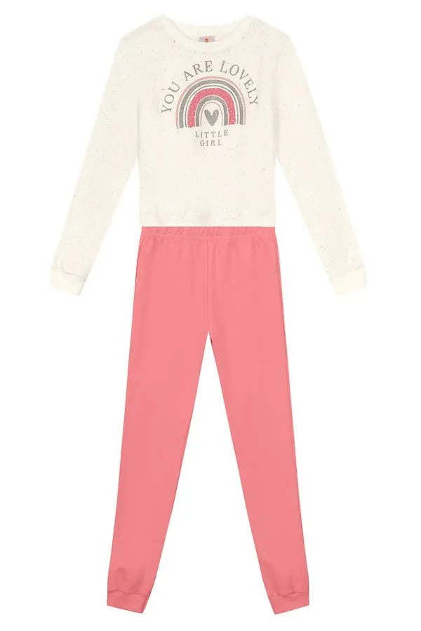 Conjunto infantil menina de arco-íris com glitter Brandil - 8