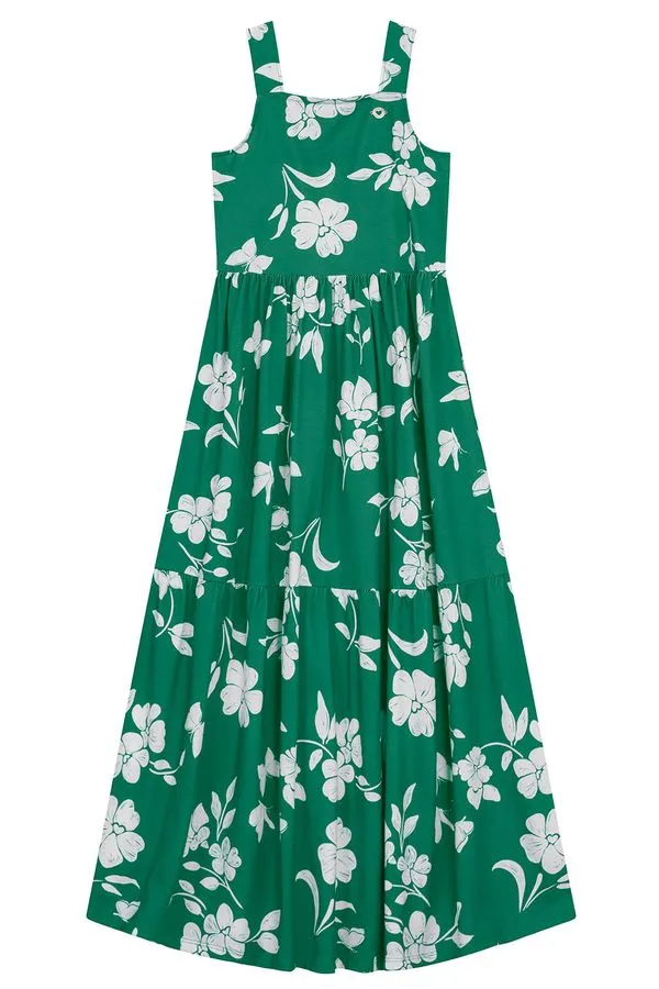 Vestido longo infantil menina de flores Brandili - 10