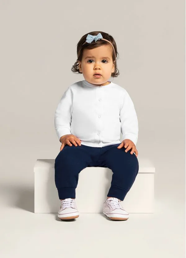 Calça jogger básica bebê unissex de moletom Brandili Baby - G