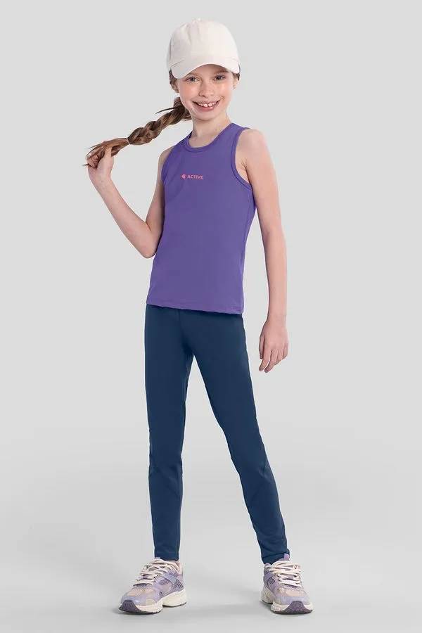 Calça legging infantil menina em poliamida Brandili Active - 16