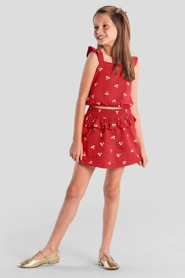 Conjunto infantil menina de cerejas Brandili - 6