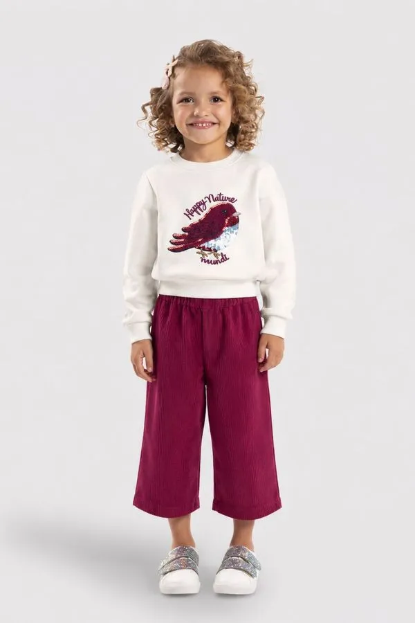 Conjunto infantil menina com aplique de pássaro Mundi - 2