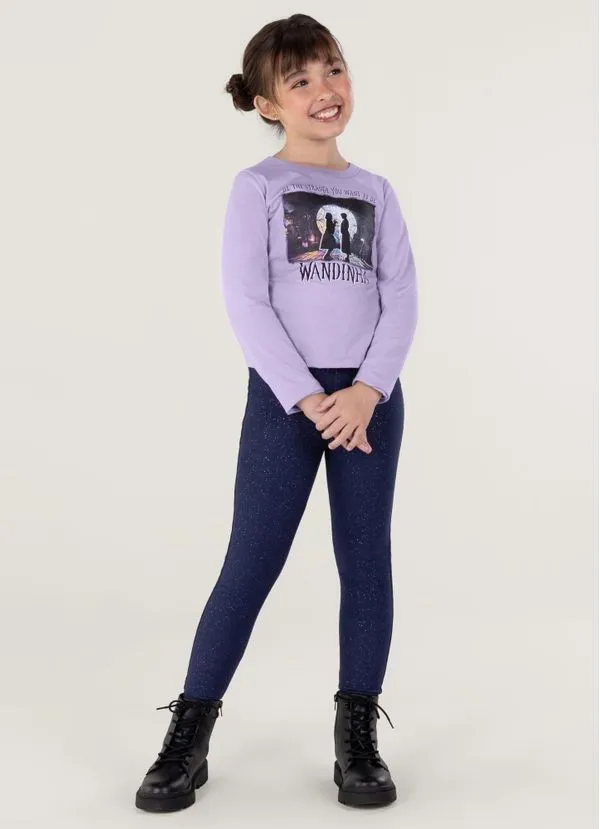 Blusa Wandinha Em Malha Infantil Menina Brandili - 12