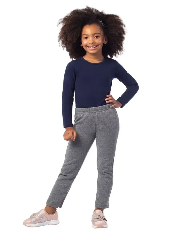 Calça básica infantil menina de moletom Brandili - 1