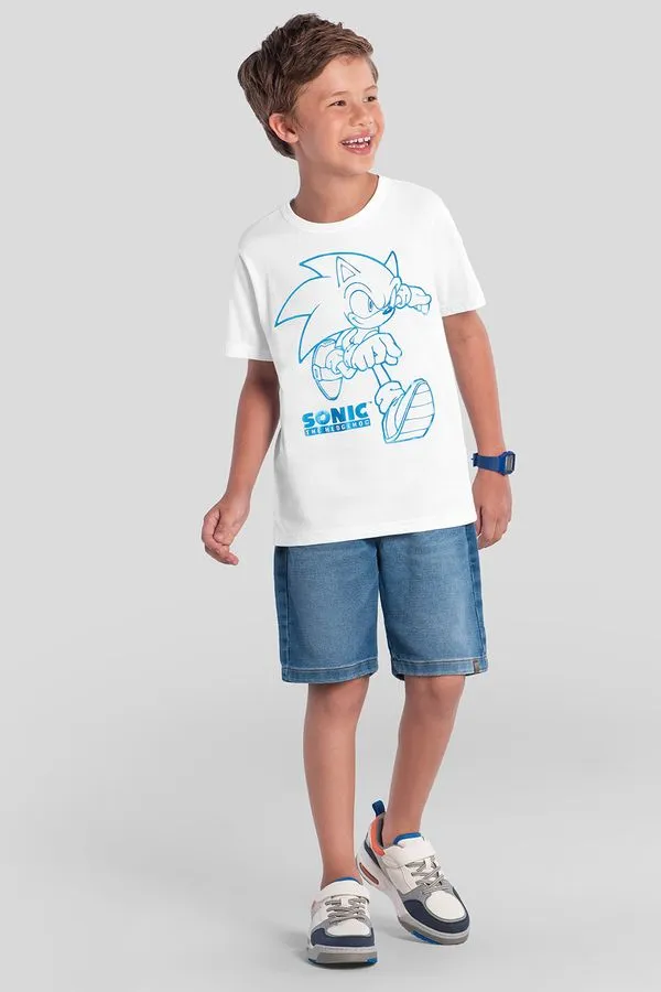 Camiseta infantil menino metalizada do Sonic Brandili - 4