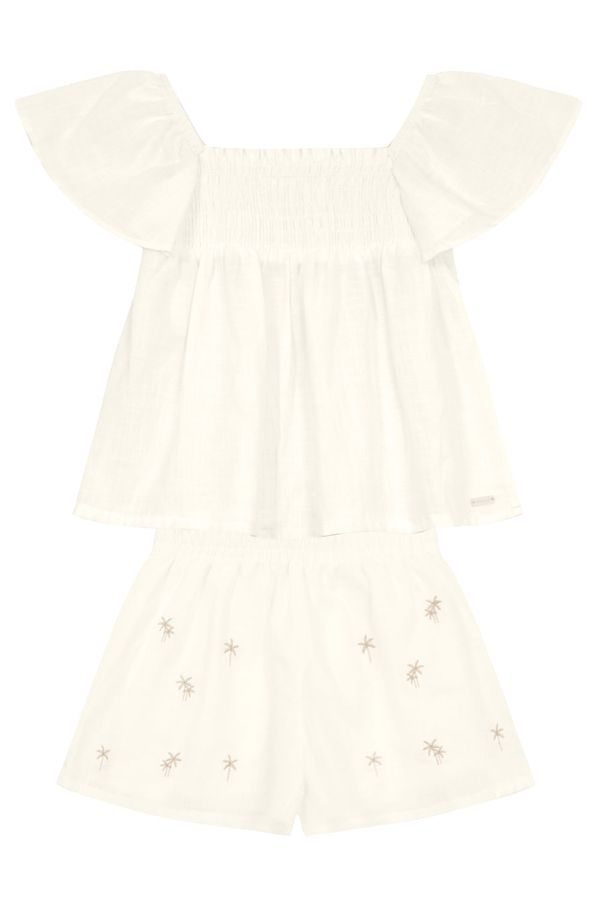 Conjunto infantil menina bordado floral Mundi - 8