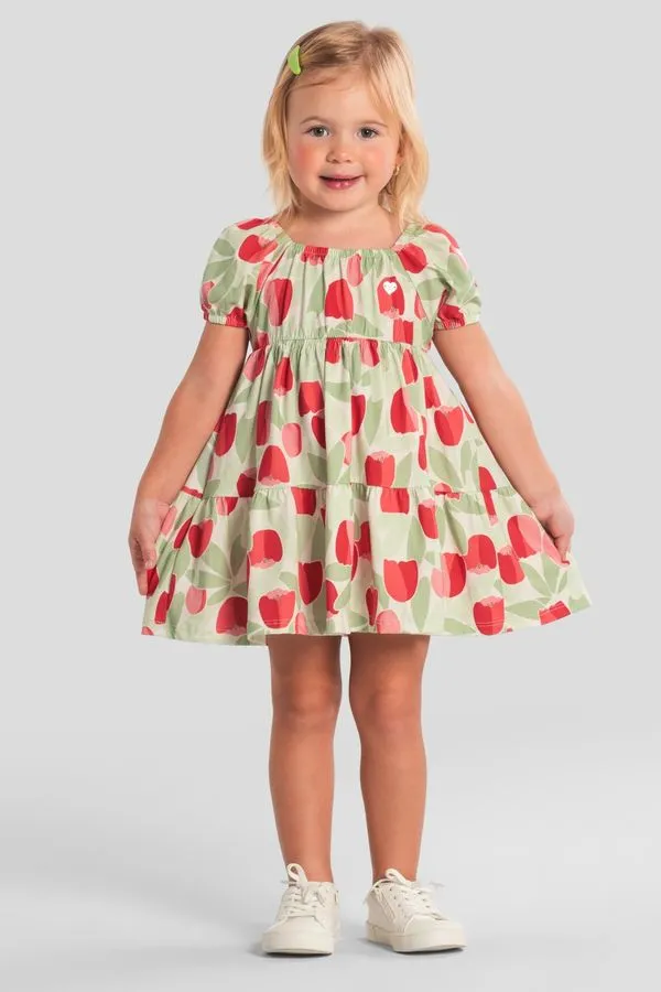 Vestido infantil menina estampado Brandili - 8