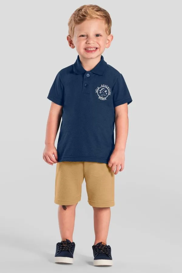 Camisa polo infantil menino com bordado Brandili - 4