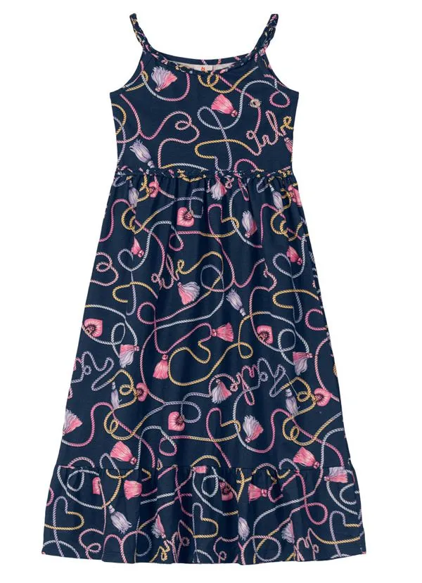 Vestido longo infantil menina em malha Brandili - 8