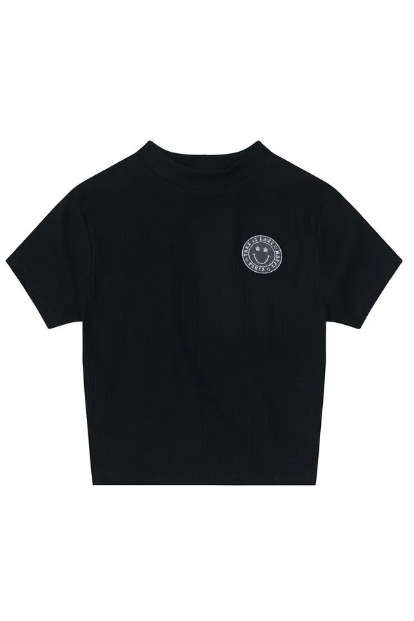 Blusa cropped em ribana class infantil menina Young Class - 10