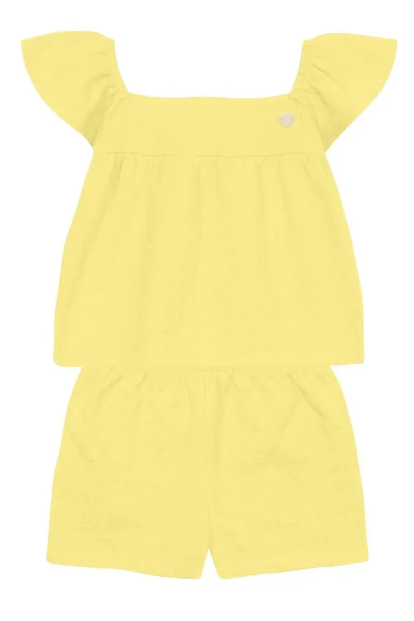 Conjunto infantil menina em cotton texturizado Brandili - 2