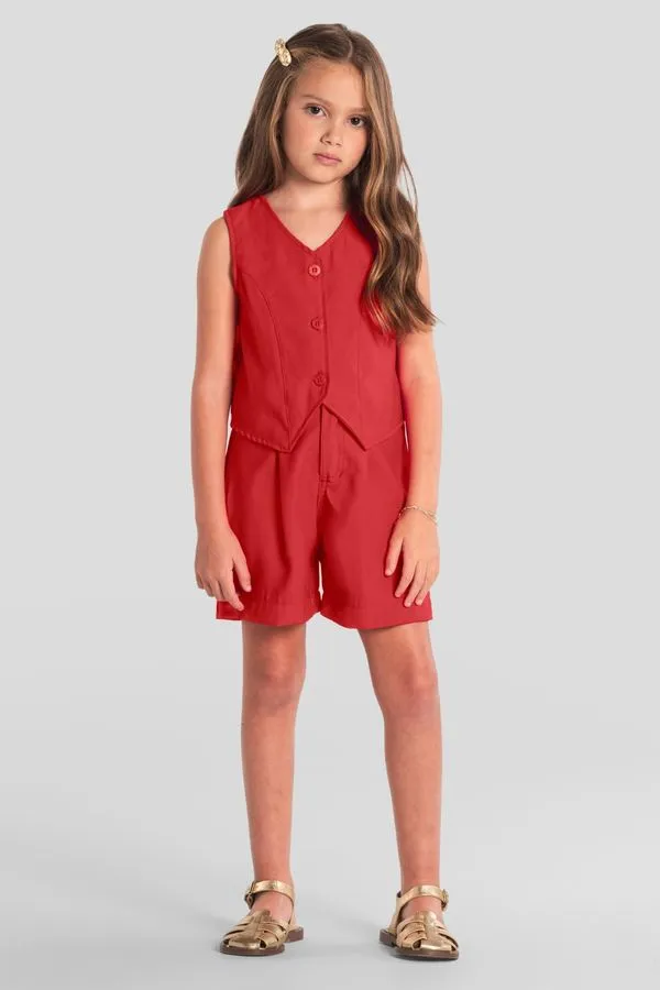 Conjunto infantil menina com colete Mundi - 4