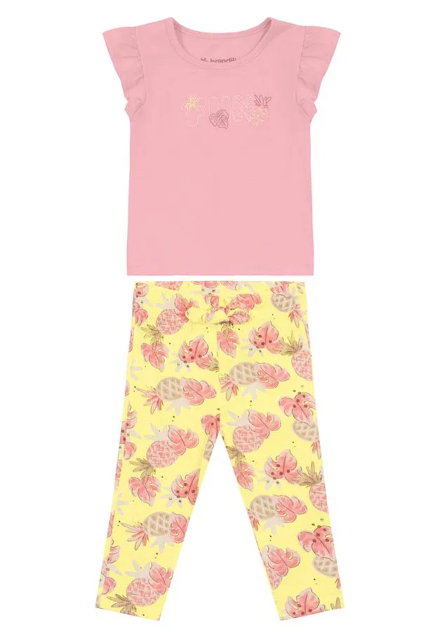 Conjunto bebê menina de florzinhas Brandili Baby - P