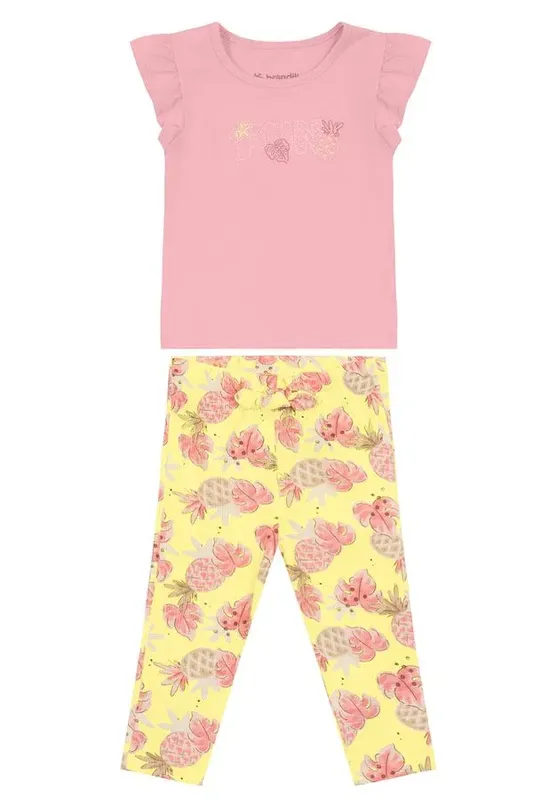 Conjunto bebê menina de florzinhas Brandili Baby - P