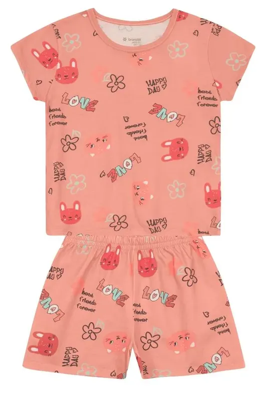 Pijama infantil menina de gatinhos Brandili - 14