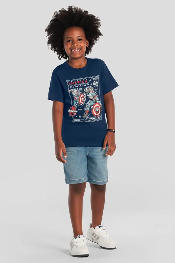 Camiseta infantil menino metalizada dos Vingadores Brandili - 6