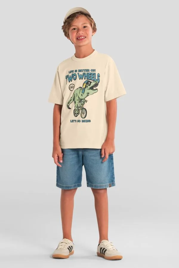 Camiseta infantil menino de dinossauro em malha Brandili - 4