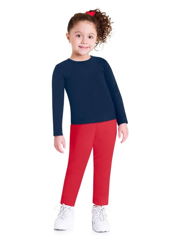 Calça básica infantil menina de moletom Brandili - 1