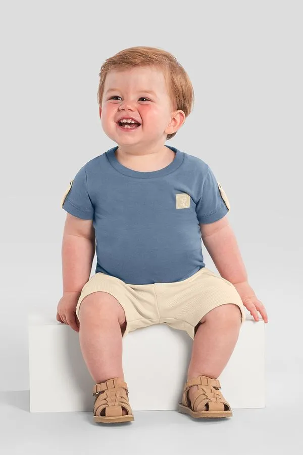 Conjunto bebê menino em meia malha Mundi - 2