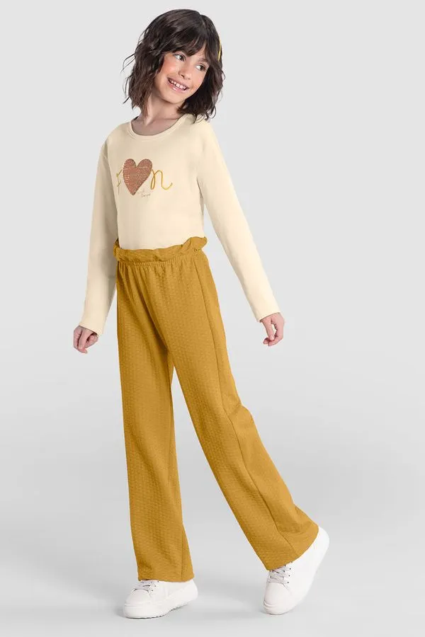 Conjunto infantil menina de coração brilhante Brandili - 6