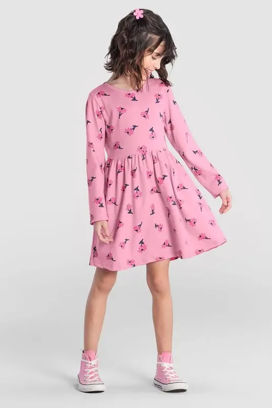 Vestido infantil menina floral Brandili - 1
