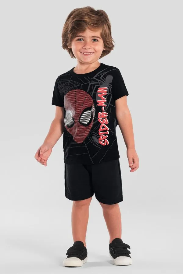 Camiseta infantil menino do Homem-Aranha em gel Brandili - 1