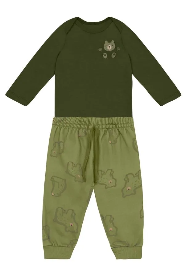 Conjunto bebê menino em moletinho Brandili Baby -M
