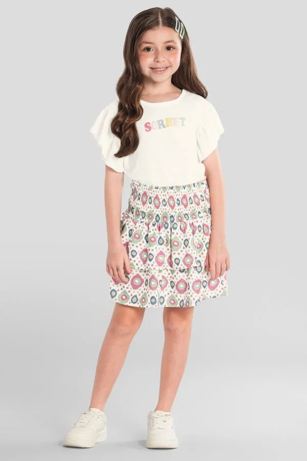 Saia shorts infantil menina florida Mundi - 4