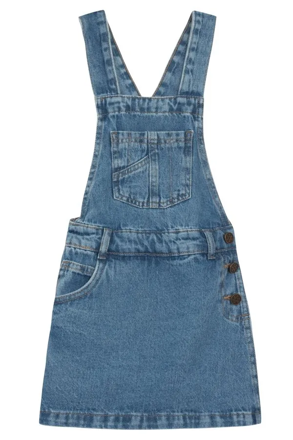 Salopete infantil menina em jeans Brandili - 4