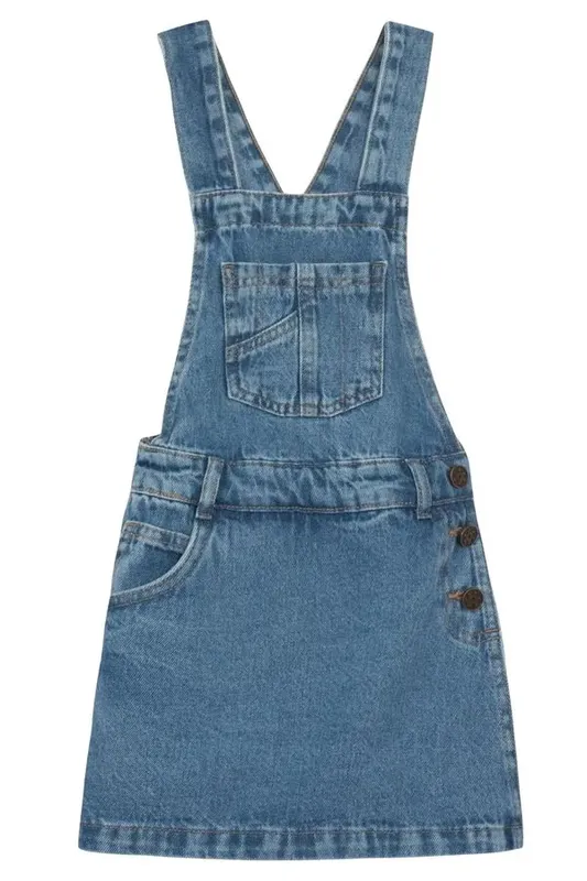 Salopete infantil menina em jeans Brandili - 6