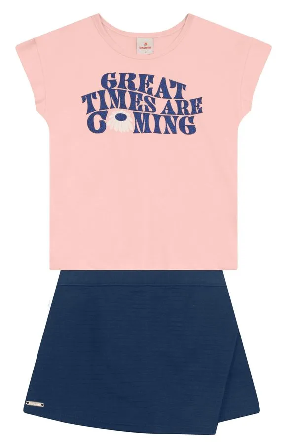 Conjunto infantil menina com glitter Brandili - 6