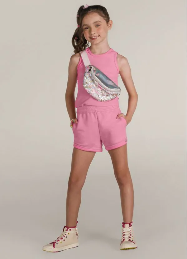 Shorts Básico Infantil Menina de Moletinho Brandili - 10