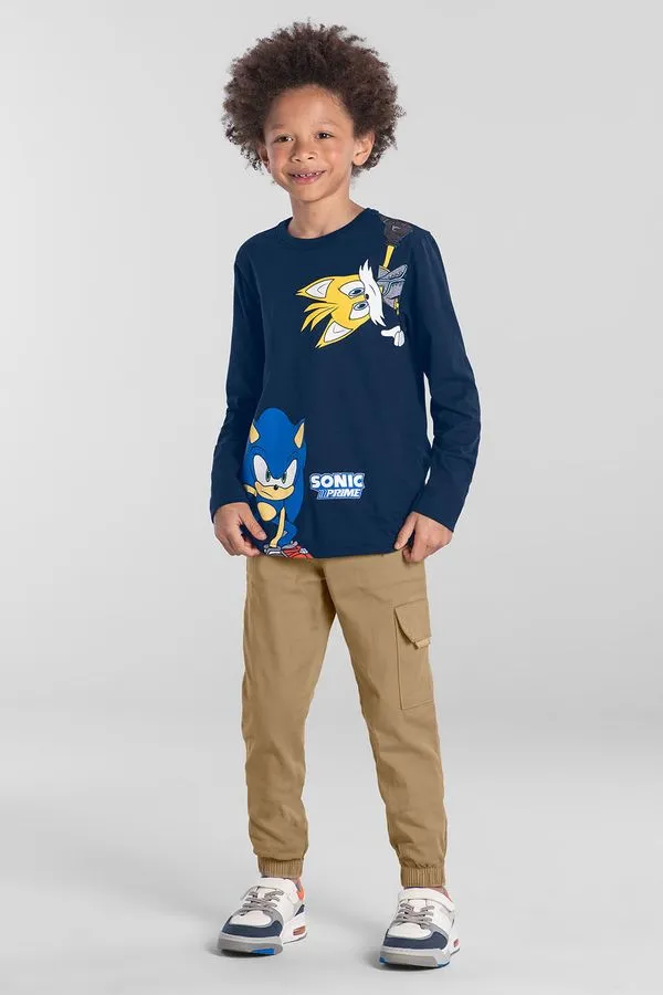 Camiseta infantil menino do Sonic Brandili - 6