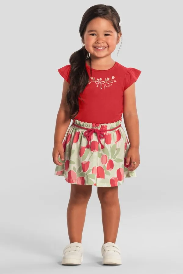 Conjunto infantil menina bordado floral Brandili - 10