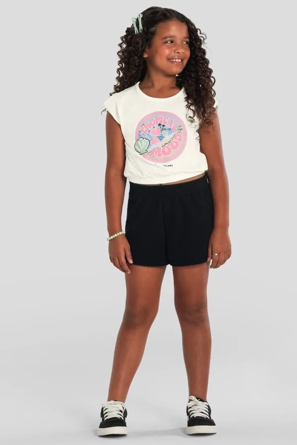 Conjunto infantil menina cropped tropical Brandili - 8