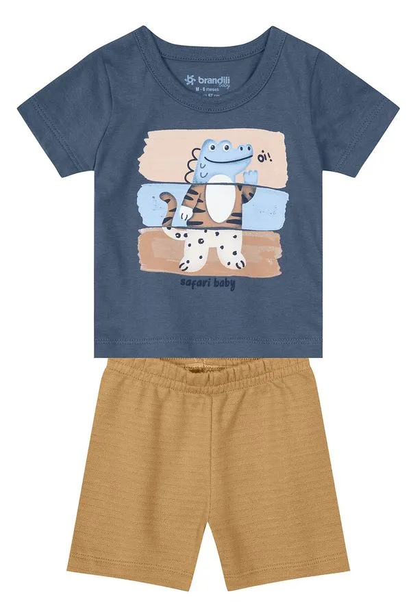 Conjunto bebê menino em meia malha Brandili Baby - 2