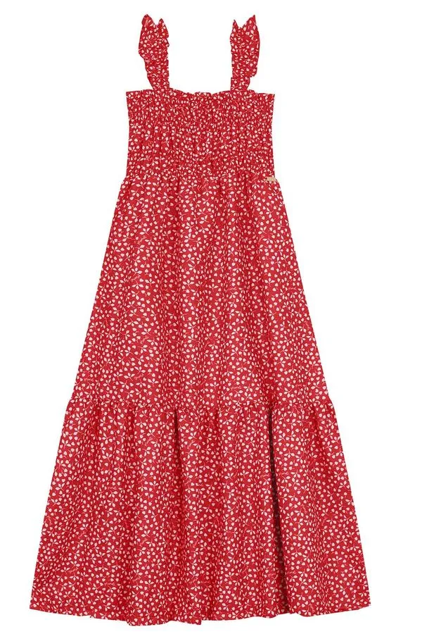 Vestido longo infantil menina de florzinhas Mundi - 4